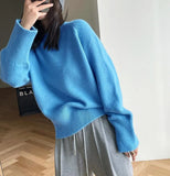 Fongt Version Sweater Female Qiu Dong Loose Wear 2024 New Versatile Lazy Wind Knit Bottom Shirt Jacket-Outfit