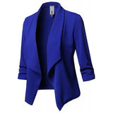 Wise Hot Style Slim Long Sleeve Pleated Suit Collar Solid Color Versatile Small Suit Jacket Size 10-Outfit