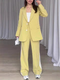 Fongt Fashion Striped Print Suit Wide Leg Pants Temperament Suit Female 3036