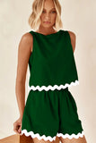 Fongt Spring And Summer 2024 Comfortable Casual Solid Color Sleeveless Shorts Set Female-88165-Outfit