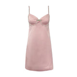 Pink Satin Diamanté Cami Straight Mini Dress And Crop Coat-Outfit