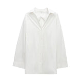 Fongt 2025 Winter New Women's Fashion Simple Back Folding Loose Shirt