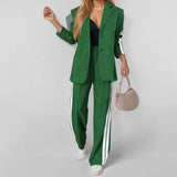 Fongt Women's 2024 Women's Suit New Comfortable Casual Solid Color Patchwork Long Sleeve Fashion Suit