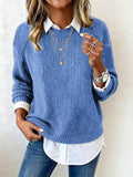 Fongt Sheintemu Autumn And Winter Long-Sleeved Round-Neck Casual Burst Sweater