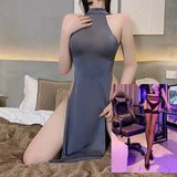 Night Swear Ti Ti's Tidi Tani Lingerie Pure Lingerie Passion Side High Open Fork Dress Uniform Seduction Ice