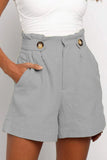 Summer Solid Color High Waist Frill Baggy