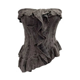 Real Shooting Wasteland Wind Thoracic Thoracic Do Old Hole Irregular Lotus Leaf Side Vest Millennial Babes Sleeveless Top