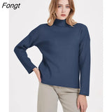 New Knitted Sweater Women Classic Basic Casual Solid Turtleneck Pullover Femme Autumn Winter 2022