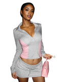 Fongt Has H24ST254 Fashion 2024 Autumn New Fit V-Neck Long-Sleeved Skirt Suit Women's