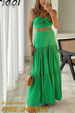 Off The Shoulder Long Dress Two Pieces Sets Women Summer Sexy Sundress Beach Bohemian Floral Holidy Maxi Dresses