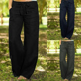 ZANZEA Women Autumn Pants Wide Leg Trousers 2022 Elegant Button Long Pant Turnip Lace Up Pantalon Zip Palazzo