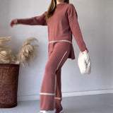Fongt 2025 New Solid Color Casual Blouse Loose Comfortable Design Micro-Thorn Trousers Set Woman