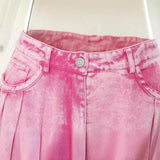 Fongt New Heavy-Work Washing Denim Long Skirt Personality 1664