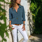 Fongt Autumn And Winter New Women's Shirt Collar Long-Sleeved Shirt Women's Clothing
