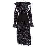 Fongt Women's New French Design Sense Long Sleeve Dress Can Be Disassembled Waist Seal Casual Broken-Outfit