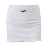 Fongt Women's Winter 2024 New Fashion Sexy Pure Hair Warm Mini Hip Skirt Short