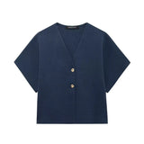 Fongt New Flat-Sleeve V-Neck Sports Knitwear Jacket 4192101