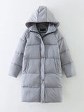 New Winter Down Padded Jacket Women Mid-length Thick Loose Oversize Jacket Women's Hooded Collar