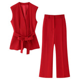 Fongt Women's Women's Belt Vest Horn Suit