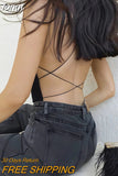 Bodysuit Black Top Women Sleeveless Body Party Sexy Outfits Streetwear Clothes 2023 Skinny Solid One Piece