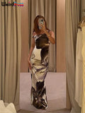 Flower-Print Incline-Shoulder Dress Woman Summer Sexy Chic Cross Sundresses Trend Party Hottie fashion Skinny Bodycon-Outfit