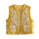 Fongt Explosion Women's ZA Fashionless Sleeveless Embroidered Vest Women's Dress