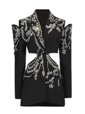 Fongt New Small Suit Jacket Female 2024 Summer High Sense Formal Dress Thin Heavy Industry Suit Jacket Female-Outfit