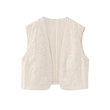 Fongt 2025 New Women's Clothing Embroidered Tard Vest