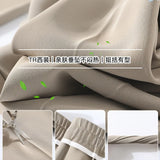 Fongt Thigh Pants Women's Summer Thin Ice Silk High Waist Thin Feeling Small Open Casual Suit Trumpet Pants