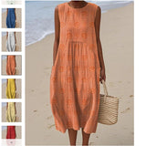 Fongt And Summer 2025 New Sleeveless Casual Print Temperament Dress Dress Body Small Fresh Casual Dress