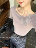 Fongt Xixi Autumn 2025 New White Standard Elegant Slanted-Sleeve-Sleeve Jacket Sweater 89616