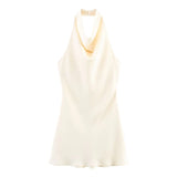 Fongt Women's Dress 2025S Summer New Fashion Simple Silk And Collar Dress 8741074