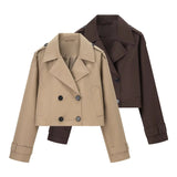 Fongt Explosion Women's Double Slame Short Windbreaker Jacket Women's