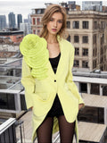 Fongt Spring And Summer New Fashion Temperament V Collar A Button Three-Dimensional Flower Splicing Design Sense Suit Coat Female-Outfit