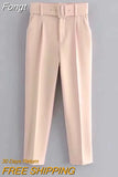 Hidden Button Blazer Pants Set Suits Women High Street Ladies Office Pants Matching Set Spring Autumn Blazer Coat