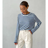 Knitted Striped Versatile Classic Retro Pullover
