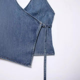Fongt Summer Cowboy Hanging Neck Blouse Women's Small Sling Vest Top