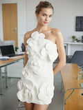 French Splicing Three-Dimensional Flower Bra Short Dress 2025 Summer New Elegant Wind To Show Thin Short Dress