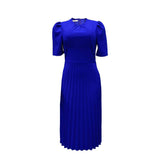 Fongt Ebay 2025 Summer New Short-Sleeved Folded Color Large-Size Dress