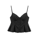 Fongt Slings Sexy Dew Single-Dripple Broad-Folded Skirt-Up Short-Form Women's Vest 2178083