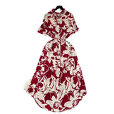 Fongt Short-Sleeved Dress Women Autumn Polo Tie Straps To The Waist Design Small Chic Temperament Long Dress