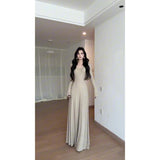 Fongt Sister Temperament Knitting Set Autumn V Collar With Long-Sleeved Dress Shawl Two Sets Of Women