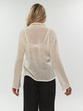 Fongt 2025 New Hollow Sweater Women Wind Soft Loose Knitted Long-Sleeved Cover Hot