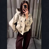 Fongt Women's Clothing Explosion Fashion Casual Style Hooded Coat Short Coat