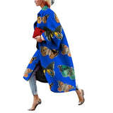 Fongt Spring And Autumn Wishebay Long Horn Sleeve Coat Print Loose Wind Coat