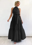 Fongt Summer New Leisure High-End Feeling Sleeveless Waist Swing Gentle Wind Dress Women's Long Dress