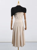Fongt Temperament Dress Women 2025 Spring And Summer New Bump Color Splicing High-End Shawl Skirt