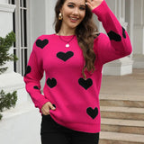 Fongt And Winter New Sweater Women's Loose Love Embroidered Color Collar Knitted Shirt