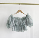 Slash Neck Shirts Blouses Feminino sexy Off Shoulder Blusas Mujer Aesthetic Shirt Tops Spring Summer Clothes Women-Outfit