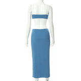 Ribbed O Neck Sexy Cut Out Sleeveless Midi Dress Knit Backless Elegant Bodycon Dresses 2021 Fall Party Club White Trim UK